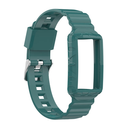 For Fitbit Charge 4 SE Silicone One Body Armor Watch Band(Green Pine Needles) - Watch Bands by buy2fix | Online Shopping UK | buy2fix