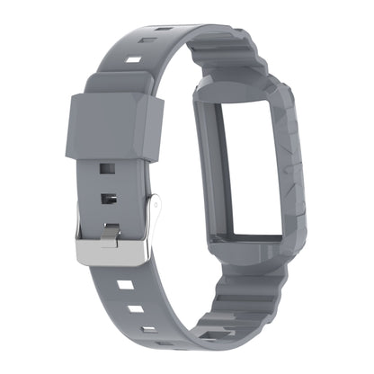 For Fitbit Charge 4 SE Silicone One Body Armor Watch Band(Gray) - Watch Bands by buy2fix | Online Shopping UK | buy2fix