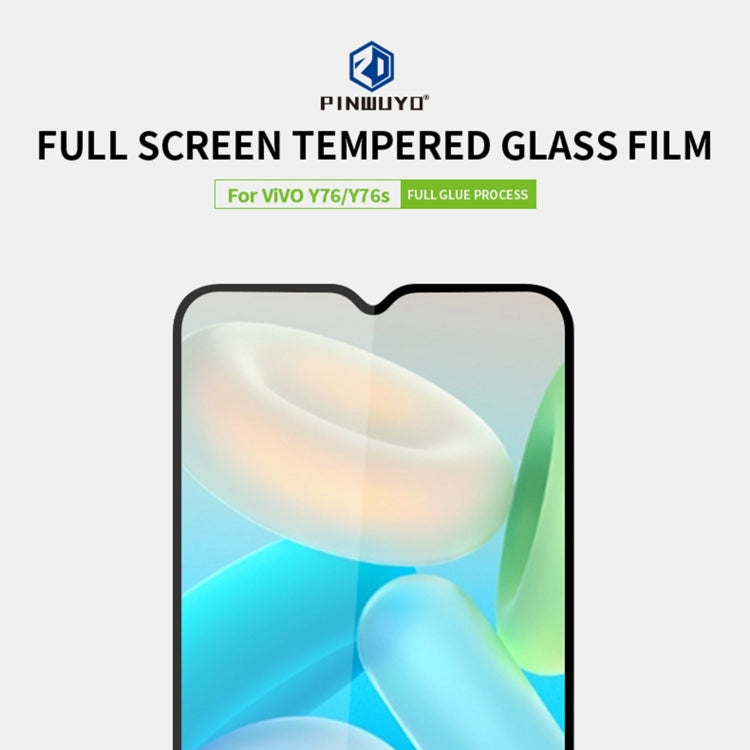 For vivo Y76 5G / Y76S 5G PINWUYO 9H 2.5D Tempered Glass Full Film(Black) - vivo Tempered Glass by PINWUYO | Online Shopping UK | buy2fix