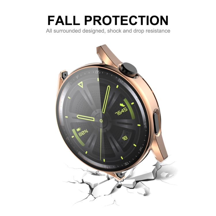 For Huawei Watch GT 3 46mm ENKAY PC Frame + Tempered Glass Protector Composite Case(Rose Gold) - Watch Cases by ENKAY | Online Shopping UK | buy2fix