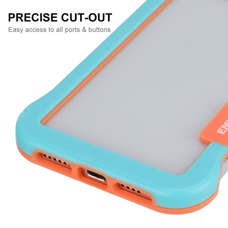 For iPhone 12 / 12 Pro ENKAY Frameless Hollow Shockproof PC Case(Blue) - iPhone 12 / 12 Pro Cases by ENKAY | Online Shopping UK | buy2fix