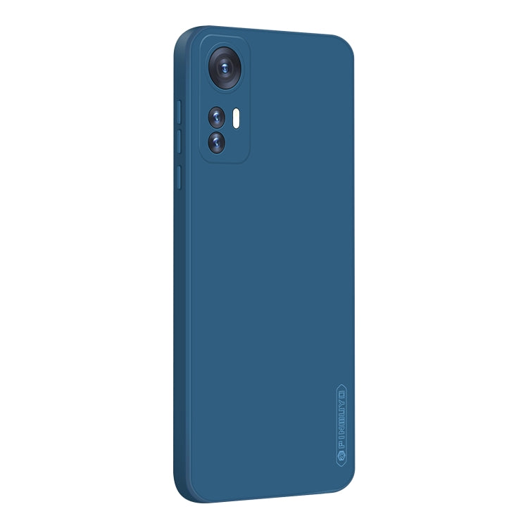 For Xiaomi 12 Pro PINWUYO Liquid Silicone TPU Phone Case(Blue) - Xiaomi Cases by PINWUYO | Online Shopping UK | buy2fix