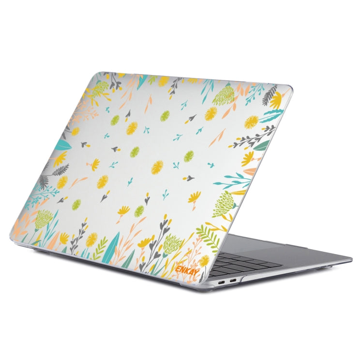 ENKAY Flower Series Pattern Laotop Protective Crystal Case For MacBook Pro 14.2 inch A2442 (2021)(Dandelion) - MacBook Pro Cases by ENKAY | Online Shopping UK | buy2fix