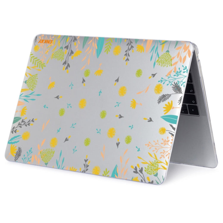 ENKAY Flower Series Pattern Laotop Protective Crystal Case For MacBook Pro 16.2 inch A2485 2021/A2880 2023(Dandelion) - MacBook Pro Cases by ENKAY | Online Shopping UK | buy2fix