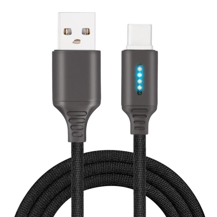 USB-C / Type-C Interface Zinc Alloy Marquee Luminous Intelligent Automatic Power off Charging Data Cable(black) - USB-C & Type-C Cable by buy2fix | Online Shopping UK | buy2fix