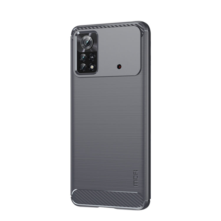 For Xiaomi Poco X4 Pro 5G MOFI Gentleness Brushed Carbon Fiber Soft TPU Case(Gray) - Xiaomi Cases by MOFI | Online Shopping UK | buy2fix