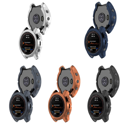 For Garmin Fenix 7X Shockproof TPU Watch Case(Grey) - Watch Cases by buy2fix | Online Shopping UK | buy2fix