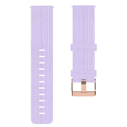 For Garmin Vivoactive 4S 18mm Nylon Woven Watch Band(Light Purple) - Watch Bands by buy2fix | Online Shopping UK | buy2fix