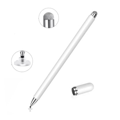 AT-30 2-in-1  Silicone Sucker + Conductive Cloth Head Handwriting Touch Screen Pen Mobile Phone Passive Capacitive Pen(White) - Stylus Pen by buy2fix | Online Shopping UK | buy2fix