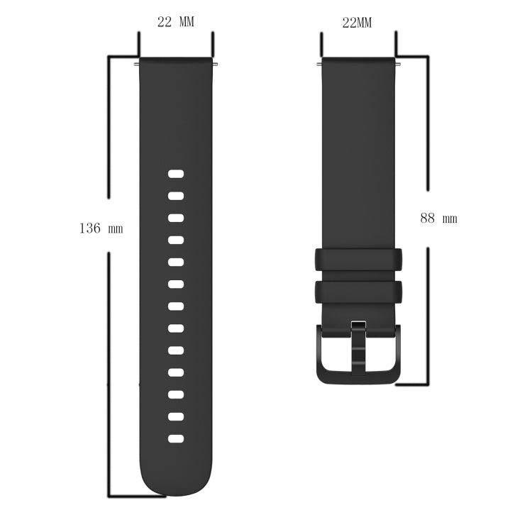 For Amazfit Pace 22mm Solid Color Soft Silicone Watch Band(Sapphire Green) - Watch Bands by buy2fix | Online Shopping UK | buy2fix