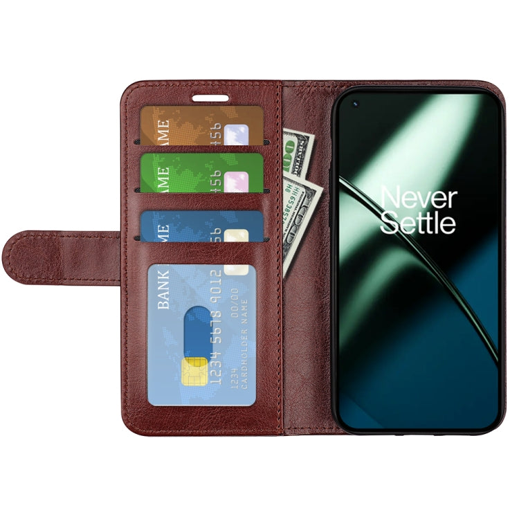 For OnePlus 11 R64 Texture Horizontal Flip Leather Phone Case(Brown) - OnePlus Cases by buy2fix | Online Shopping UK | buy2fix