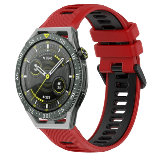 For Huawei Watch GT3 SE 22mm Sports Two-Color Silicone Watch Band(Red+Black) - Watch Bands by buy2fix | Online Shopping UK | buy2fix