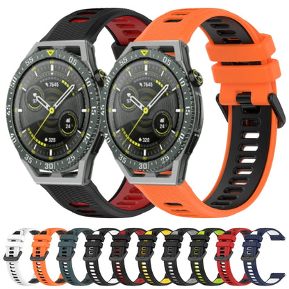 For Huawei Watch GT3 46mm 22mm Sports Two-Color Silicone Watch Band(Red+Black) - Watch Bands by buy2fix | Online Shopping UK | buy2fix