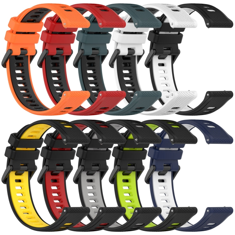 For Huawei Watch Buds 22mm Sports Two-Color Silicone Watch Band(Orange+Black) - Watch Bands by buy2fix | Online Shopping UK | buy2fix