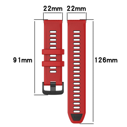 For Honor Watch GS 3i 22mm Sports Two-Color Silicone Watch Band(Black+Red) - Watch Bands by buy2fix | Online Shopping UK | buy2fix