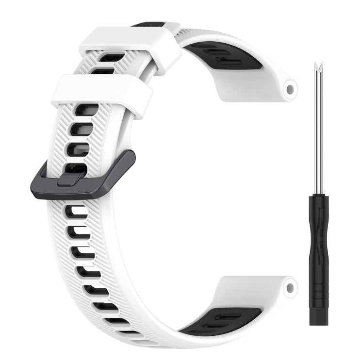 For Garmin Instinct Sports Two-Color Silicone Watch Band(White+Black) - Watch Bands by buy2fix | Online Shopping UK | buy2fix