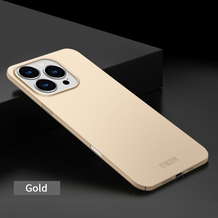 For iPhone 16 Pro MOFI Frosted PC Ultra-thin Hard Phone Case(Gold) - iPhone 16 Pro Cases by MOFI | Online Shopping UK | buy2fix