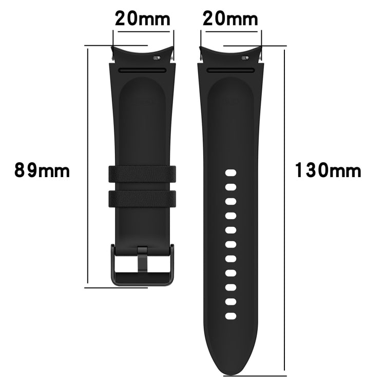 For Samsung Galaxy Watch 6 Classic Silicone Leather Black Buckle Watch Band(Pink) - Watch Bands by buy2fix | Online Shopping UK | buy2fix