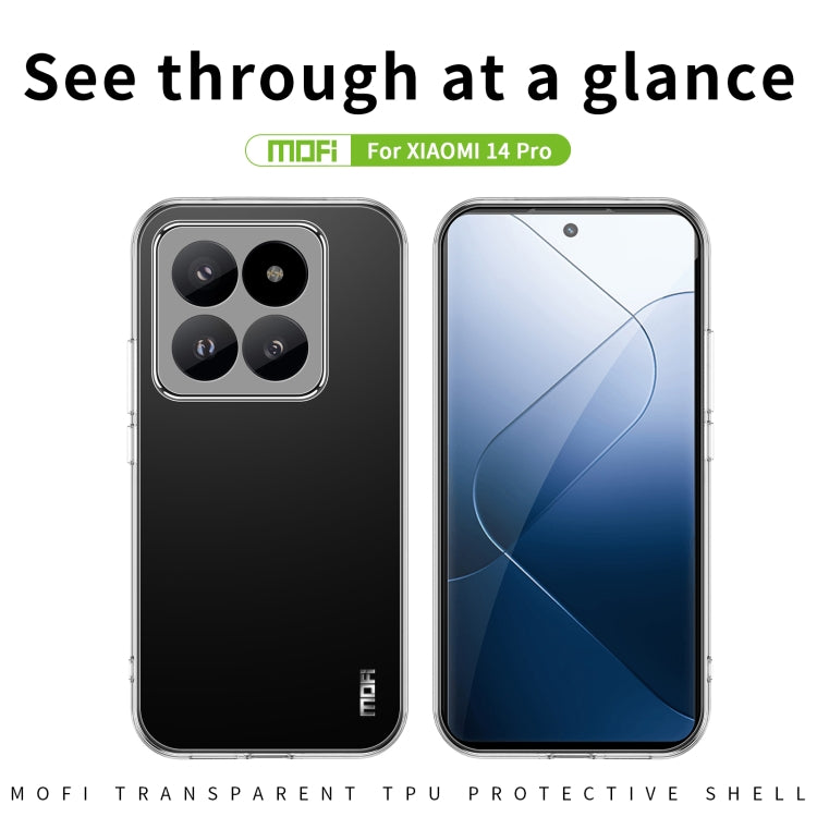 For Xiaomi 14 Pro MOFI Ming Series Ultra-thin TPU Phone Case(Transparent) - 14 Pro Cases by MOFI | Online Shopping UK | buy2fix