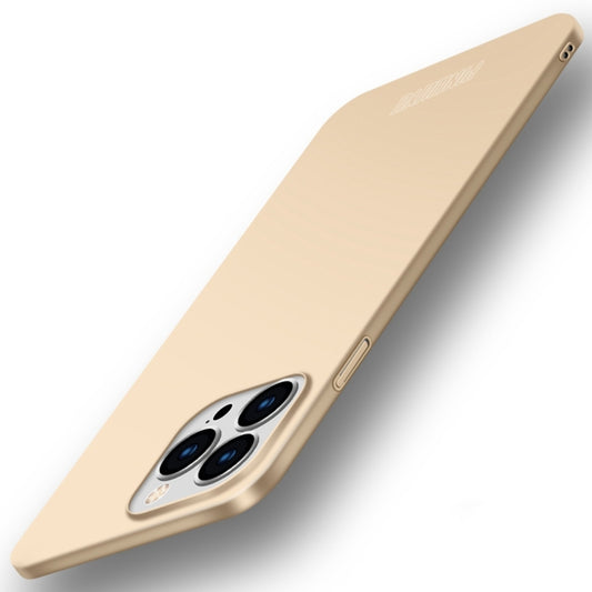 For iPhone 15 Pro PINWUYO Micro-Frosted PC Ultra-thin Hard Phone Case with Magsafe Magnetic Ring(Gold) - iPhone 15 Pro Cases by PINWUYO | Online Shopping UK | buy2fix