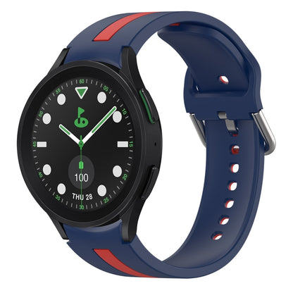 For Samsung Galaxy watch 5 Pro Golf Edition Two-Color Silicone Watch Band(Midnight Blue+Red) - Watch Bands by buy2fix | Online Shopping UK | buy2fix
