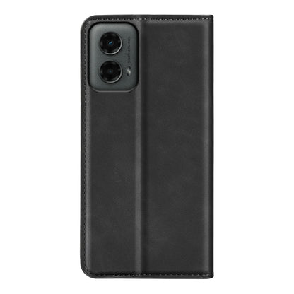 For Motorola Moto G 5G 2024 Retro-skin Magnetic Suction Leather Phone Case(Black) - Motorola Cases by buy2fix | Online Shopping UK | buy2fix