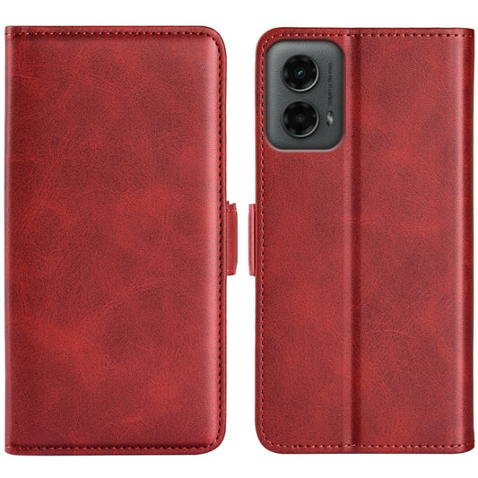 For Motorola Moto G 5G 2024 Dual-side Magnetic Buckle Horizontal Flip Leather Phone Case(Red) - Motorola Cases by buy2fix | Online Shopping UK | buy2fix