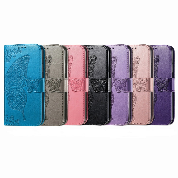 For DOOGEE X98 Pro / X98 Butterfly Love Flower Embossed Leather Phone Case(Dark Purple) - Doogee Cases by buy2fix | Online Shopping UK | buy2fix