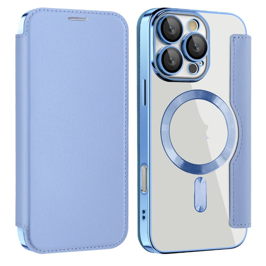 For iPhone 16 Pro Max Shield MagSafe RFID Anti-theft Leather Phone Case(Blue) - iPhone 16 Pro Max Cases by buy2fix | Online Shopping UK | buy2fix