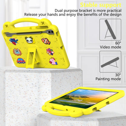 For Samsung Galaxy Tab S9+ 12.4 X810 Handle Kickstand Children EVA Shockproof Tablet Case(Yellow) - Galaxy Tab S9+ Cases by buy2fix | Online Shopping UK | buy2fix