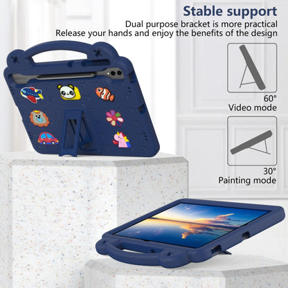 For Samsung Galaxy Tab S9+ 12.4 X810 Handle Kickstand Children EVA Shockproof Tablet Case(Navy Blue) - Galaxy Tab S9+ Cases by buy2fix | Online Shopping UK | buy2fix