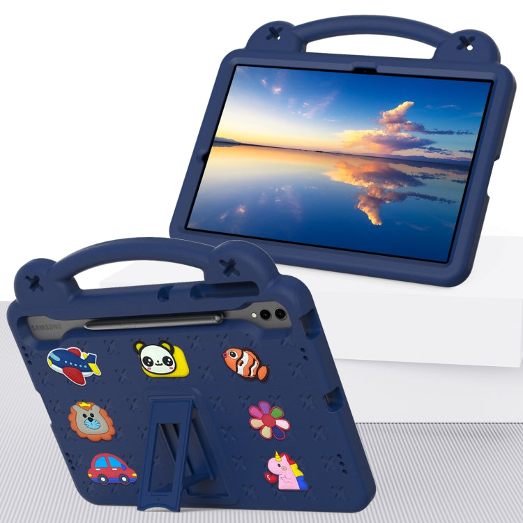 For Samsung Galaxy Tab S9+ 12.4 X810 Handle Kickstand Children EVA Shockproof Tablet Case(Navy Blue) - Galaxy Tab S9+ Cases by buy2fix | Online Shopping UK | buy2fix