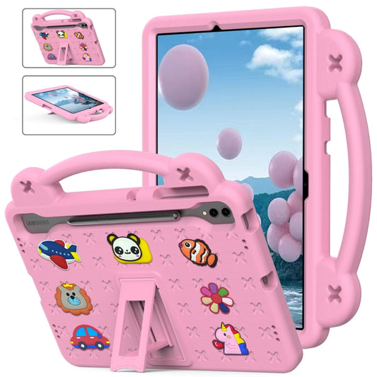 For Samsung Galaxy Tab S10+12.4 X820 Handle Kickstand Children EVA Shockproof Tablet Case(Pink) - Tab S10+ Cases by buy2fix | Online Shopping UK | buy2fix