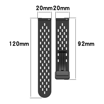 For Amazfit Pop 20mm Folding Magnetic Clasp Silicone Watch Band(White) - Watch Bands by buy2fix | Online Shopping UK | buy2fix