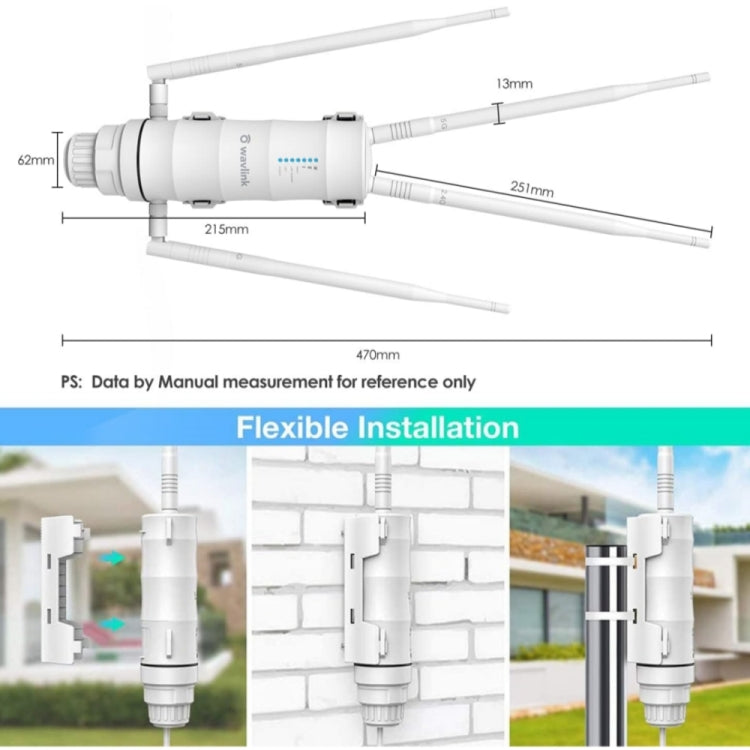 WAVLINK WN572HP3 AC1200 Dual Band Weatherproof Wireless Router Outdoor WiFi Extender, Plug:EU Plug - Wireless Routers by WAVLINK | Online Shopping UK | buy2fix