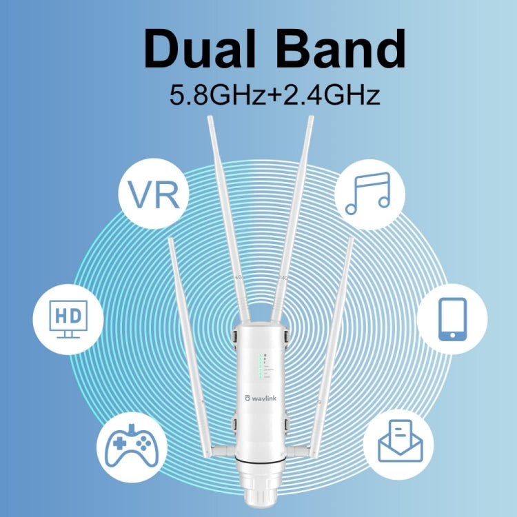 WAVLINK WN572HG3 With 4x7dBi Antenna AC1200 Outdoor WiFi Extender Wireless Routers, Plug:AU Plug - Wireless Routers by buy2fix | Online Shopping UK | buy2fix