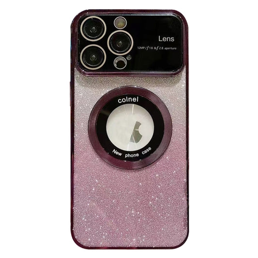 For iPhone 13 Pro Max Large Window MagSafe Gradient Glitter Electroplating TPU Phone Case(Purple) - iPhone 13 Pro Max Cases by buy2fix | Online Shopping UK | buy2fix