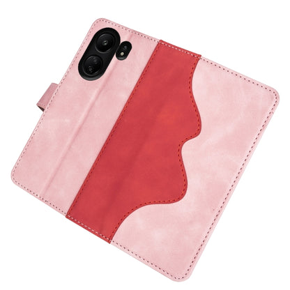 For Xiaomi Redmi 13C Stitching Horizontal Flip Leather Phone Case(Red) - 13C Cases by buy2fix | Online Shopping UK | buy2fix