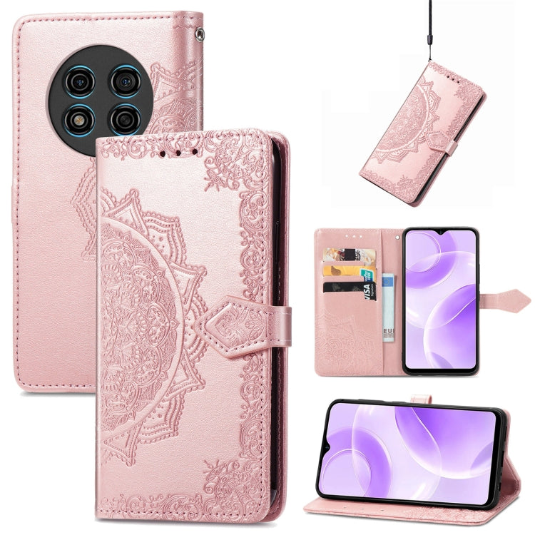 For Ulefone Note 15 Mandala Flower Embossed Leather Phone Case(Rose Gold) - Ulefone Cases by buy2fix | Online Shopping UK | buy2fix