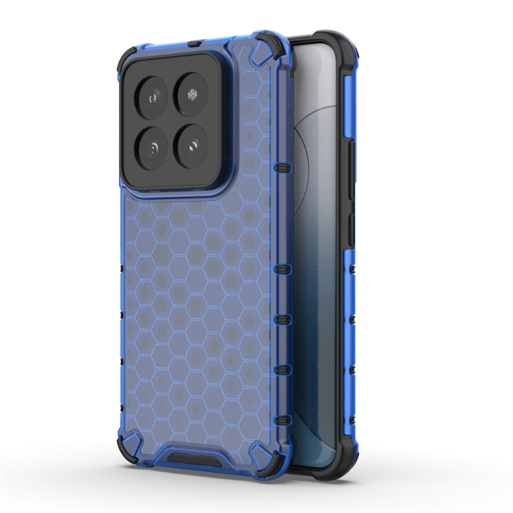 For Xiaomi 14 Pro Shockproof Honeycomb Phone Case(Blue) - 14 Pro Cases by buy2fix | Online Shopping UK | buy2fix