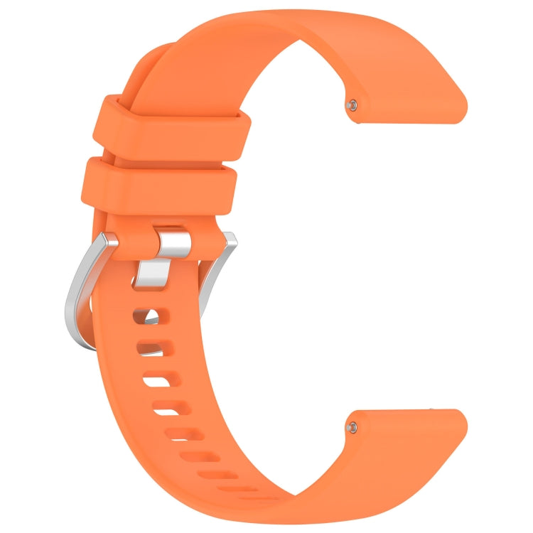 For Garmin Forerunner 158 / 55 Liquid Glossy Silver Buckle Silicone Watch Band(Orange) - Watch Bands by buy2fix | Online Shopping UK | buy2fix