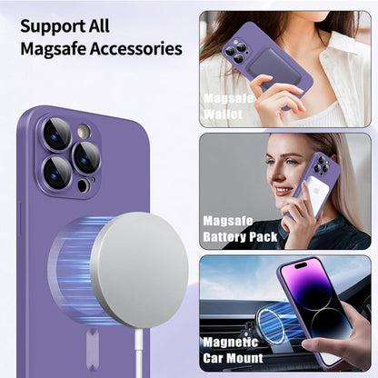 For iPhone 16 Pro ENKAY MagSafe Matte TPU Phone Case with Lens Film(Purple) - iPhone 16 Pro Cases by ENKAY | Online Shopping UK | buy2fix