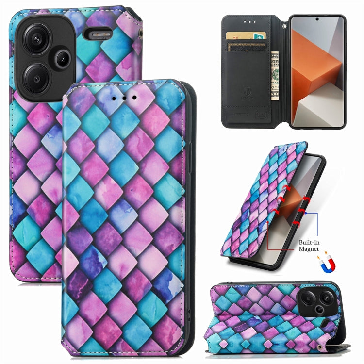 For Xiaomi Redmi Note 13 Pro+ CaseNeo Colorful Magnetic Leather Phone Case(Purple Scales) - Note 13 Pro+ Cases by buy2fix | Online Shopping UK | buy2fix