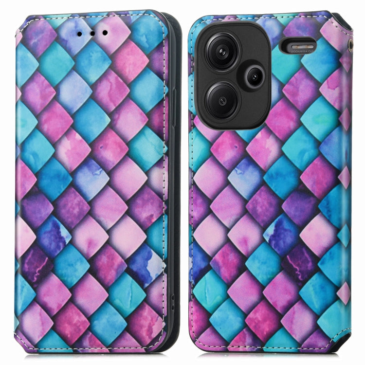 For Xiaomi Redmi Note 13 Pro+ CaseNeo Colorful Magnetic Leather Phone Case(Purple Scales) - Note 13 Pro+ Cases by buy2fix | Online Shopping UK | buy2fix