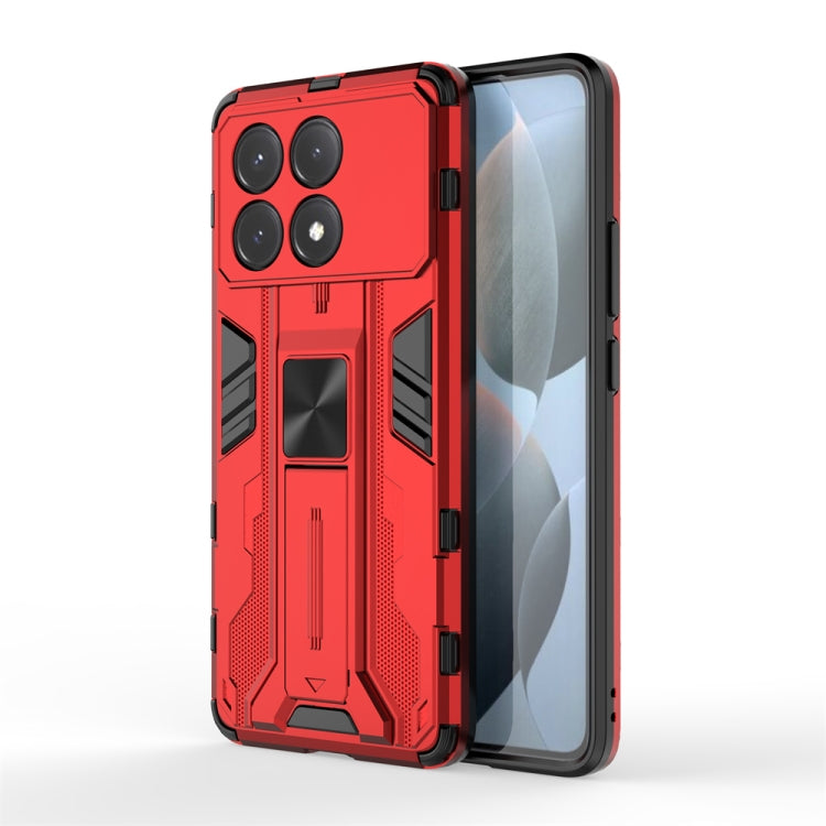 For Redmi K70E Supersonic Armor PC Hybrid TPU Phone Case(Red) - K70E Cases by buy2fix | Online Shopping UK | buy2fix