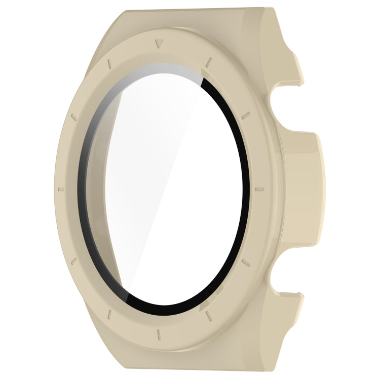 For Xiaomi Watch H1 PC + Tempered Film Integrated Watch Protective Case(Beige) - Watch Cases by buy2fix | Online Shopping UK | buy2fix