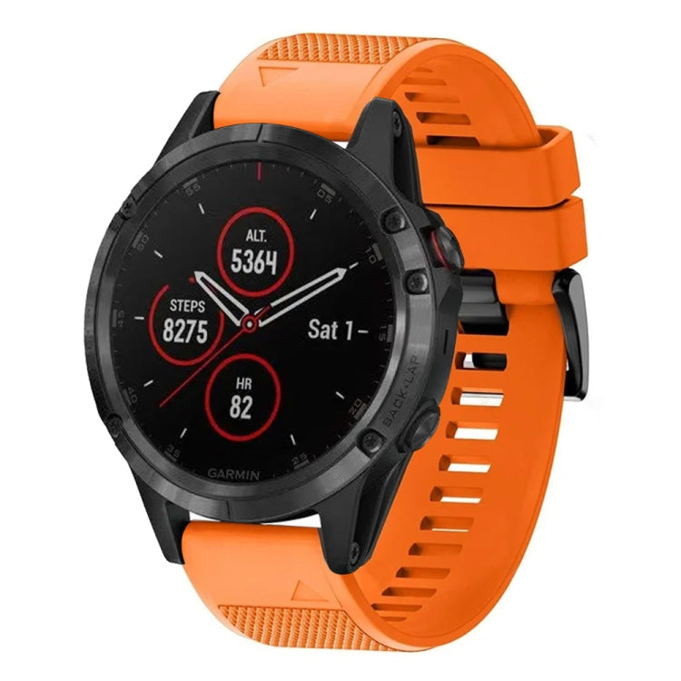 For Garmin Fenix 5 22mm Quick Release Silicone Watch Band(Orange) - Watch Bands by buy2fix | Online Shopping UK | buy2fix