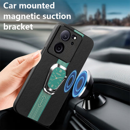 For Xiaomi Redmi K60 Ultra Magnetic Litchi Leather Back Phone Case with Holder(Green) - Redmi K60 Ultra Cases by buy2fix | Online Shopping UK | buy2fix
