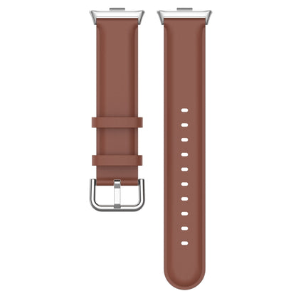 For Xiaomi Mi Band 8 Pro Round Tail Top Layer Leather Watch Band(Brown) - Watch Bands by buy2fix | Online Shopping UK | buy2fix