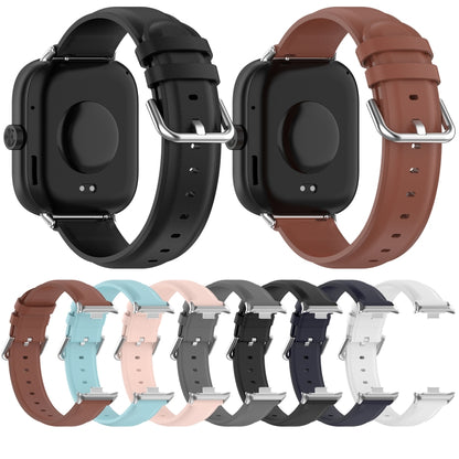 For Redmi Watch 4 Round Tail Top Layer Leather Watch Band(Brown) - Watch Bands by buy2fix | Online Shopping UK | buy2fix